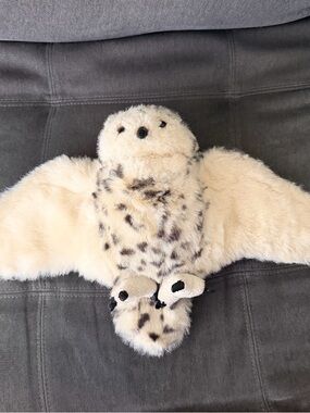 Plush Snowy Owl Stuffed Animal - Cream and Brown